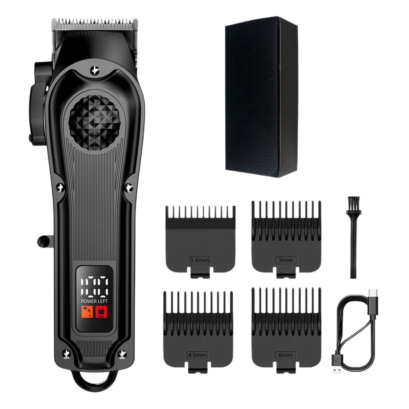Digital Hair Clipper with Adjustable Guide Combs