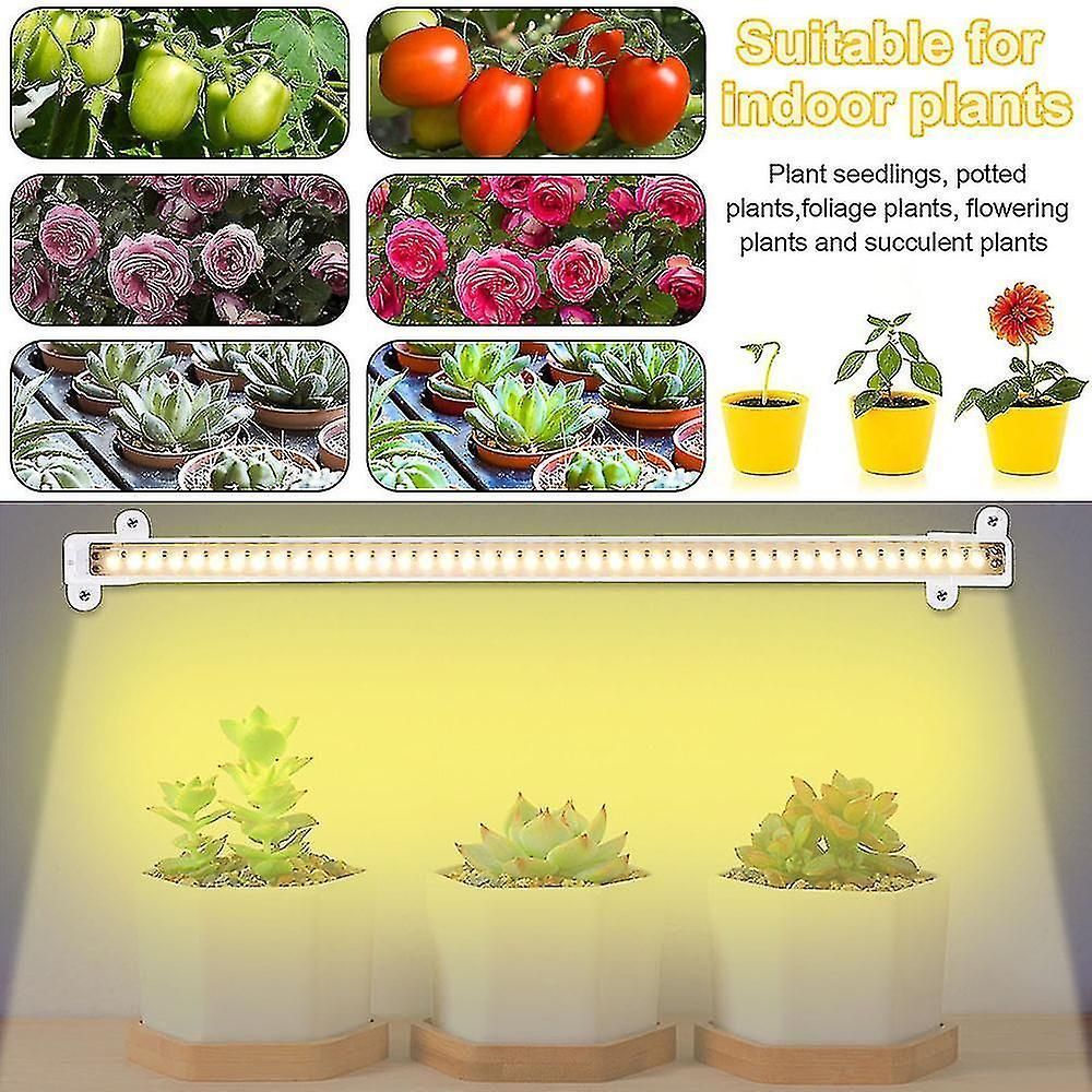 Led Grow Lights Strips For Indoor Plants, Sunlight Full Spectrum 42-288 Leds Plant Lamp With Auto Timer For Shelves Hydroponics Succulent