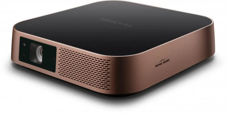 جهاز عرض LED محمول ذكي Viewsonic M2 Full HD 1080p مزود بمكبرات صوت Harman Kardon - برونزي معدني