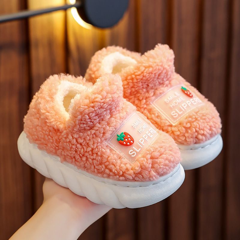 Kids Plush Slippers Toddler Girls Winter Fuzzy Flats Warm House Shoes