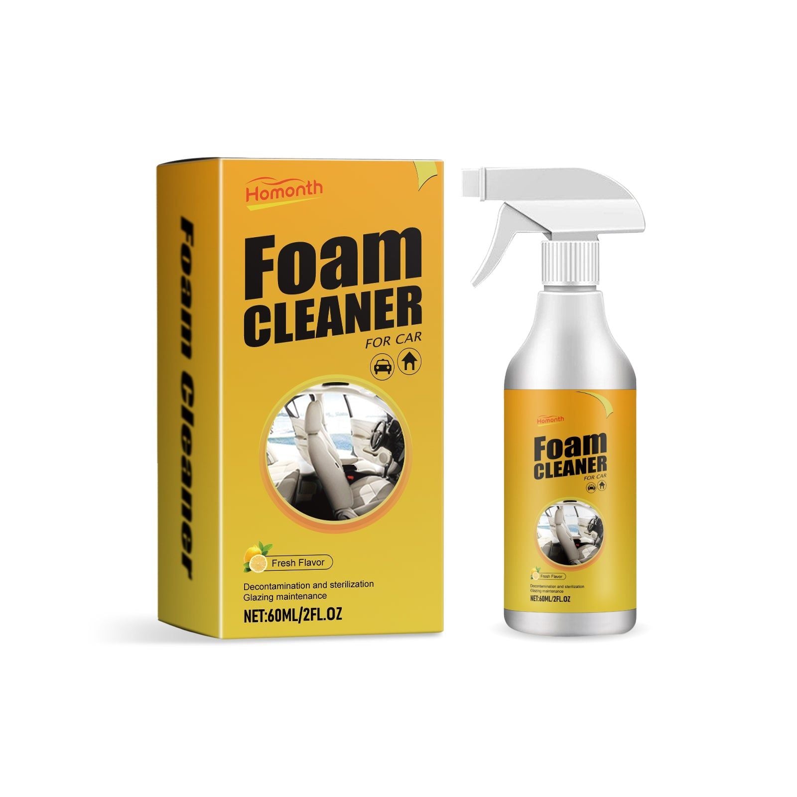 Car Seat Cleaning Foam, Multi-Purpose Interior Cleaner, Remove Dirt & Oil ,60ml