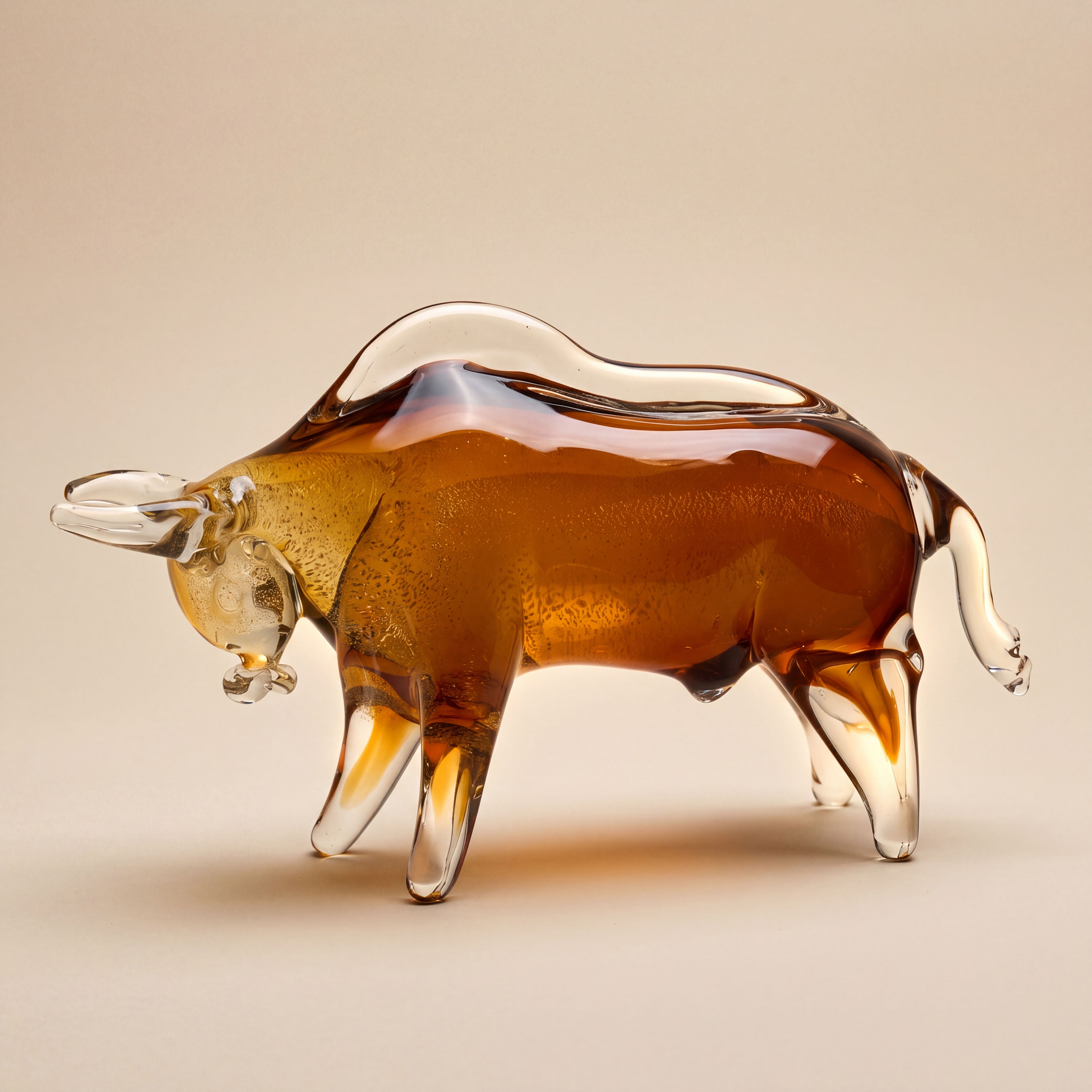 Tati deco Murano glass taurus figurine