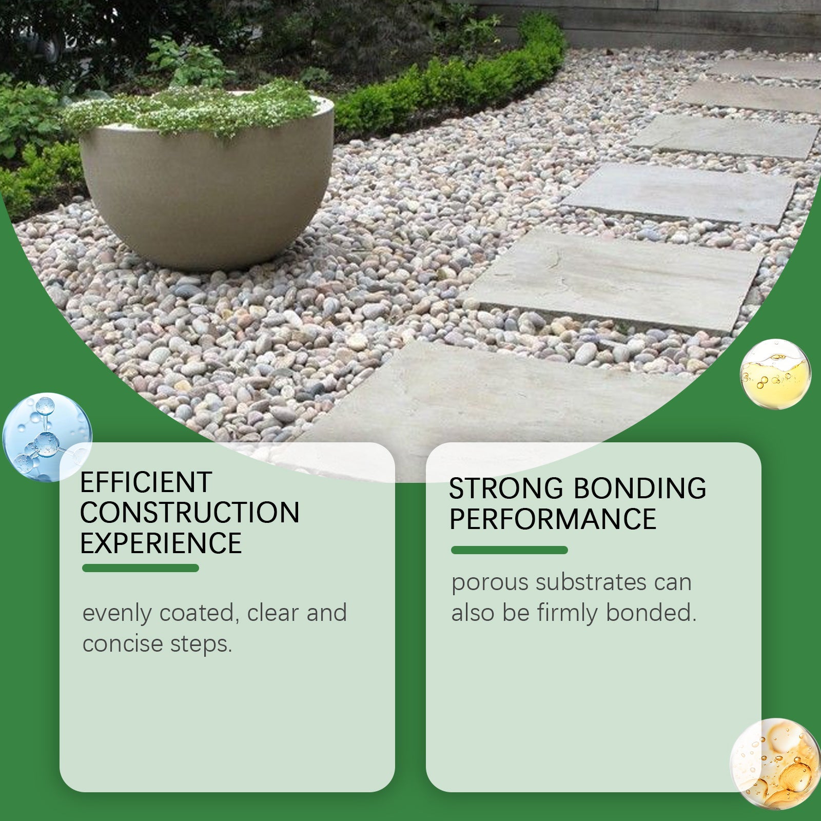 Premium Pebble Adhesive, Waterproof, Frost-Resistant Binding Agent for Stone, Tile, and Outdoor Decor ,120ml