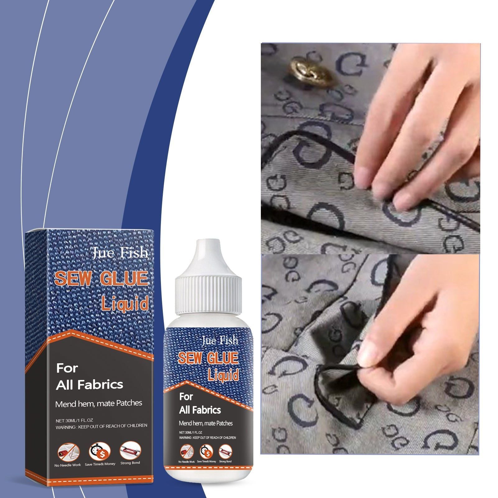 Ultimate Mending Glue for Clothes, Washable, Fast Repair, Seamless Fix, Durable Fabric Adhesive ,30ml