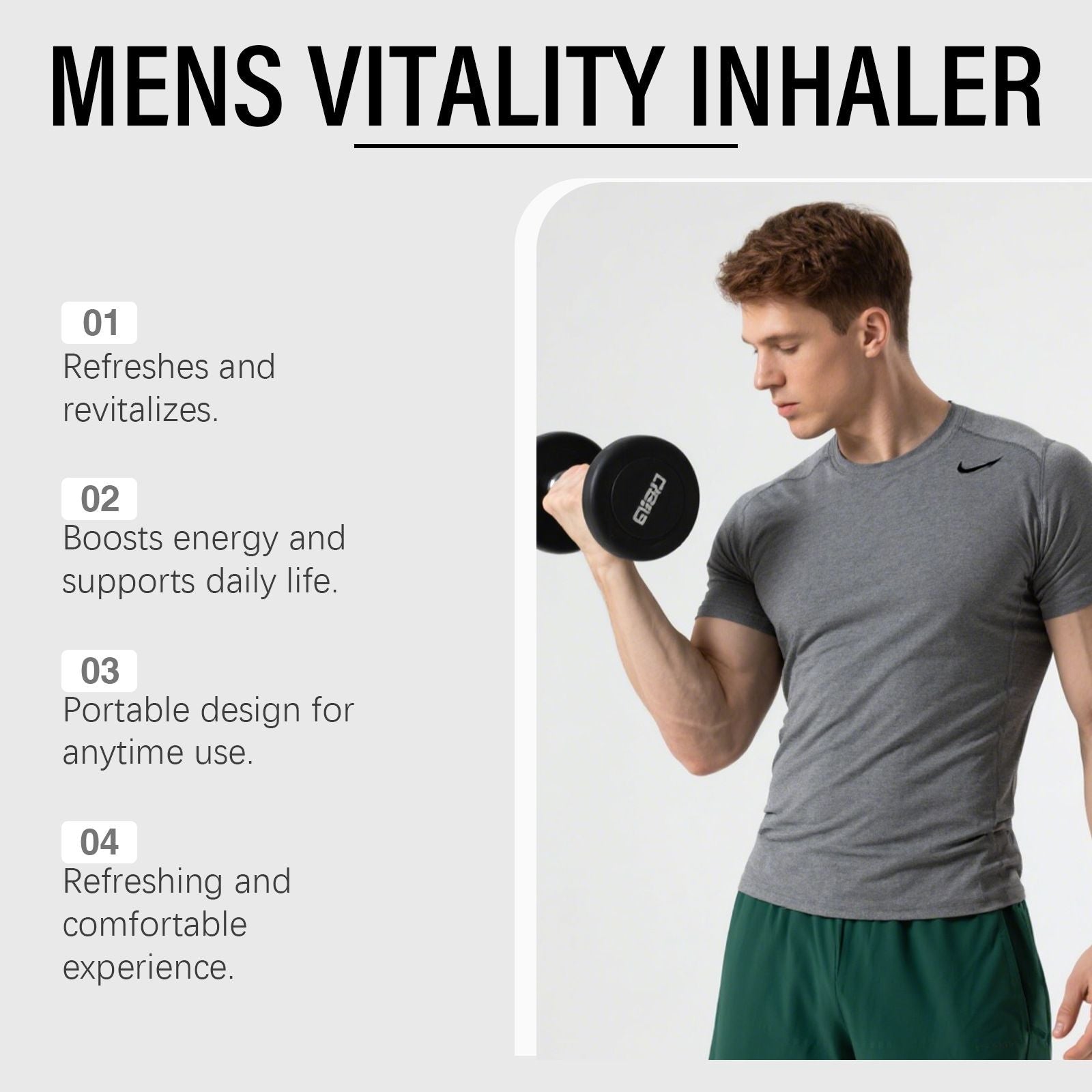 2ml Mens Nasal Inhaler with Mint and Herbal Refresh