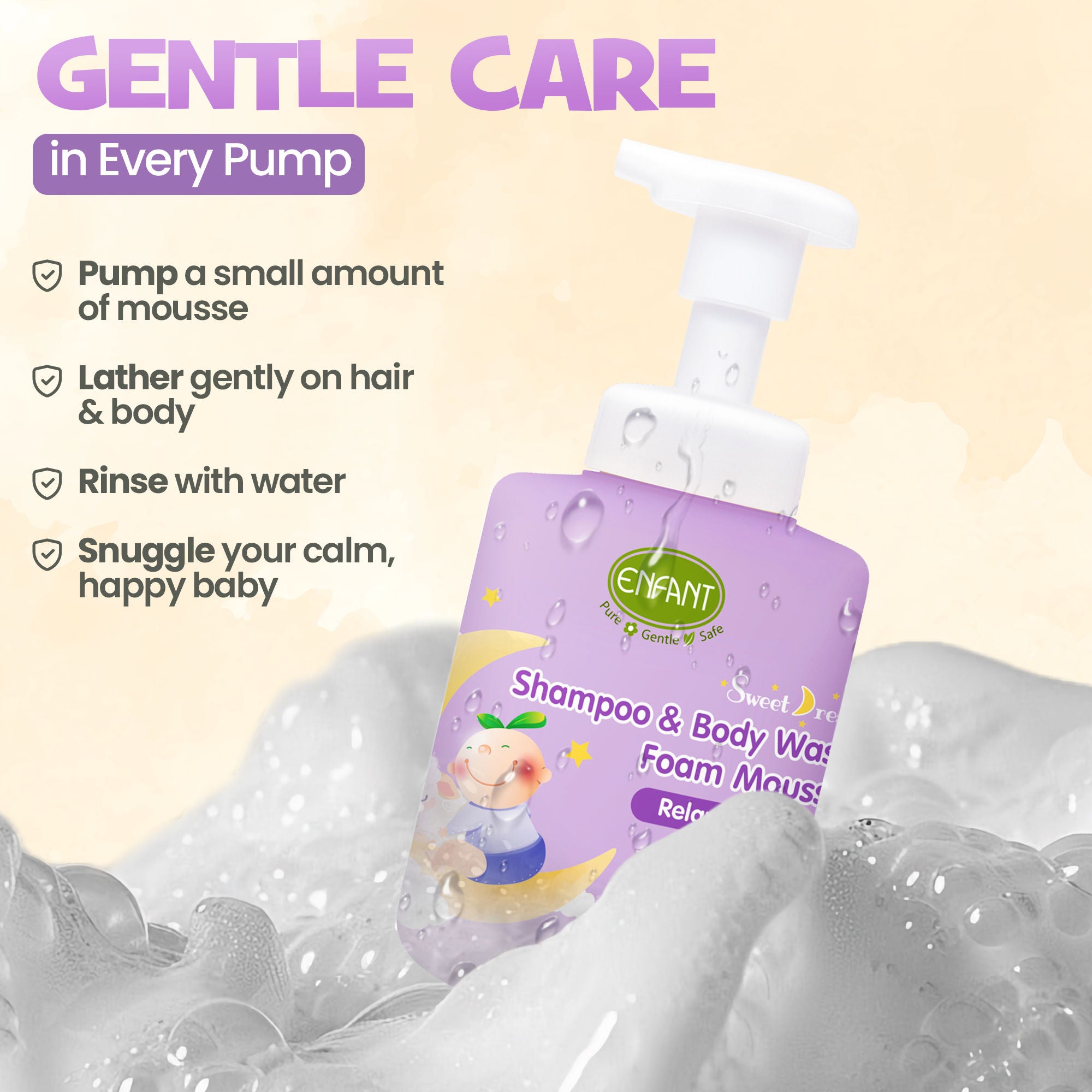 ENFANT Sweet Dream Shampoo & Body Foam Mousse 400ml