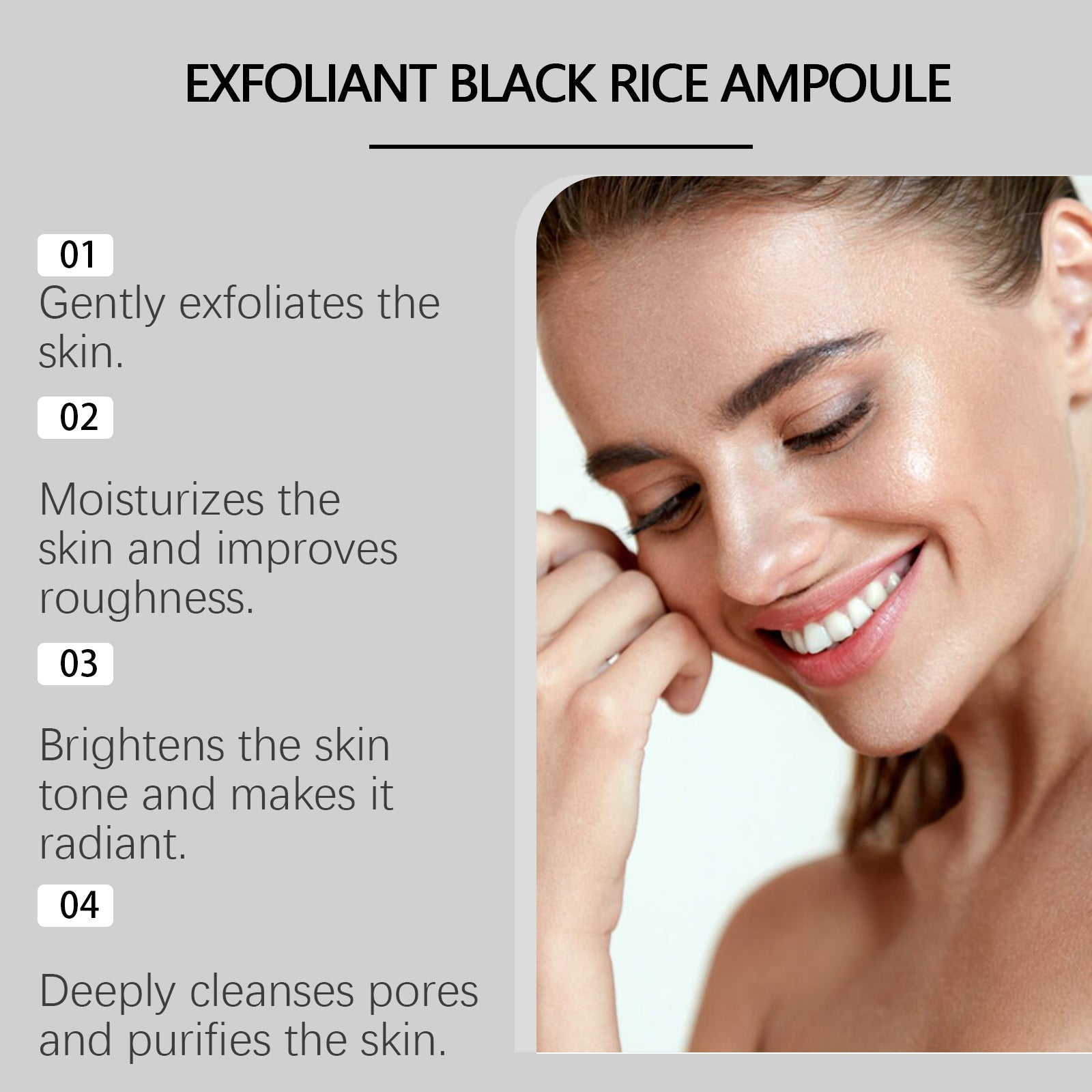 Black Rice Brightening Facial Cleanser, Exfoliating & Moisturizing, Gentle Skin Care for Dry, Oily, Sensitive Skin ,100ml