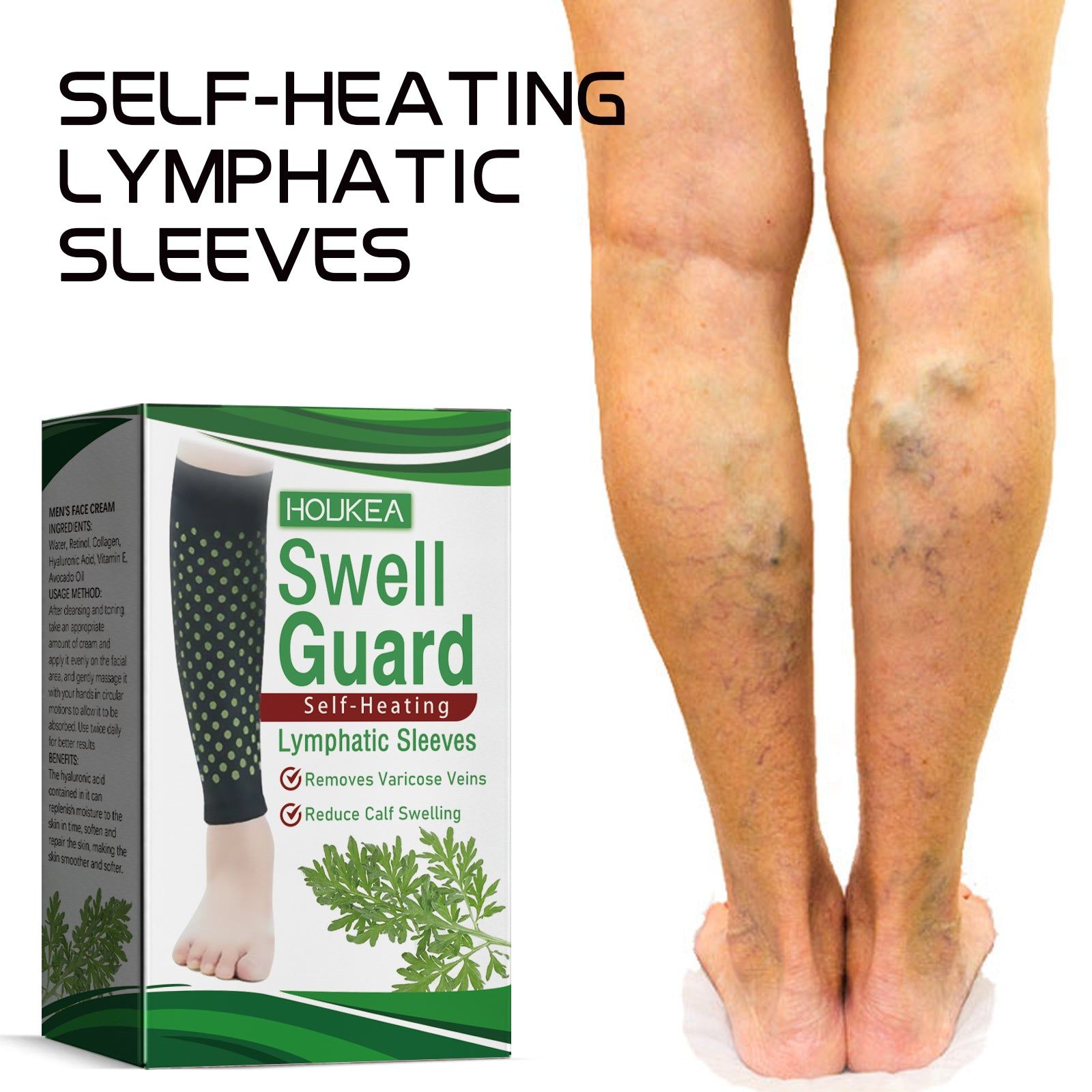 Hot Leg Sleeves for Lymphatic Relief, Blood Circulation, Venous Care, Warm Leg Cover ,1 pair