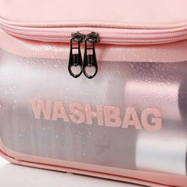 Large Capacity Portable Waterproof Transparent PVC Women Cosmetic Bag - Travel Organizer for Makeup & Toiletries