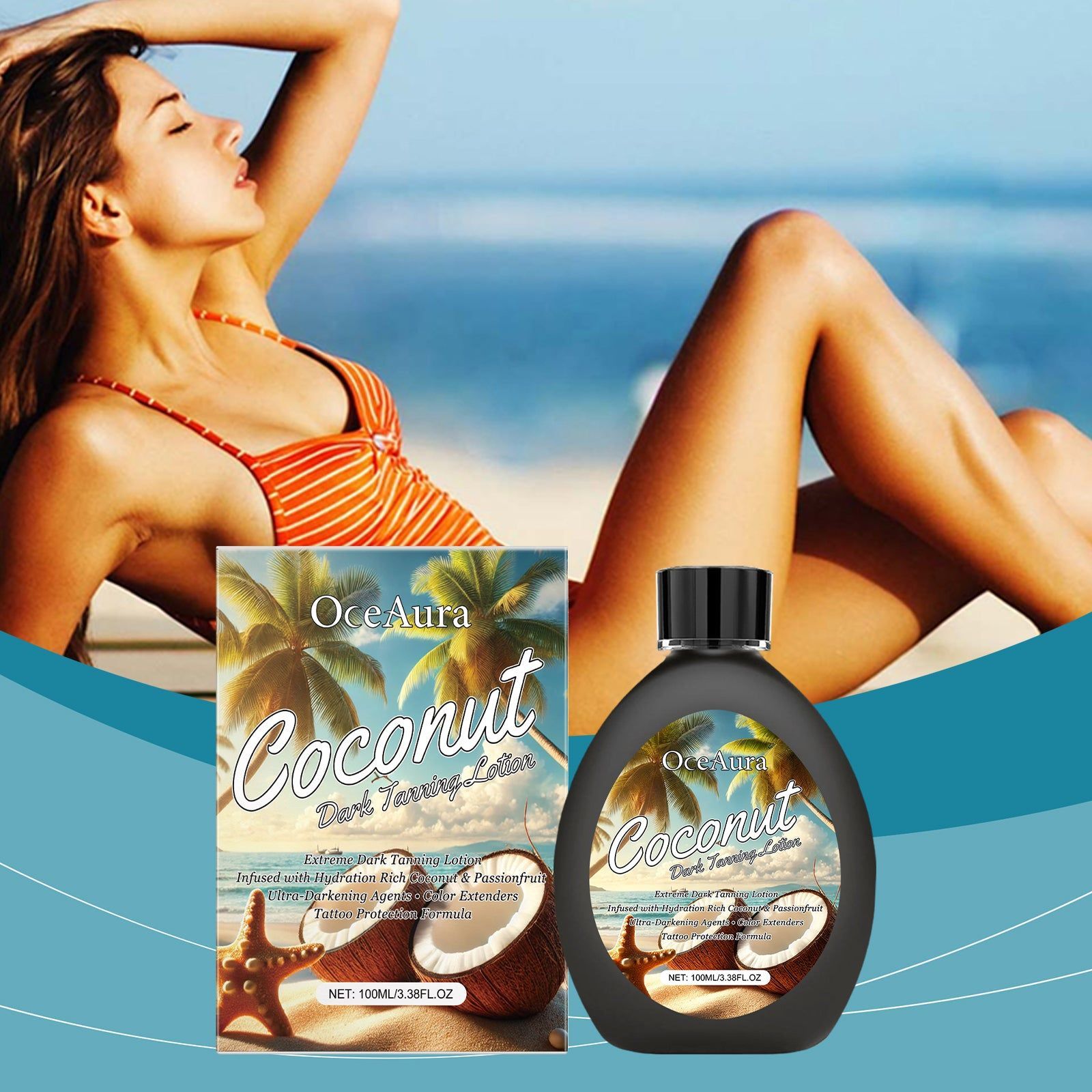 Bronze Body Care Lotion, Natural Sun-Kissed Tan, Moisturizing, Summer Beach Glow ,100ml