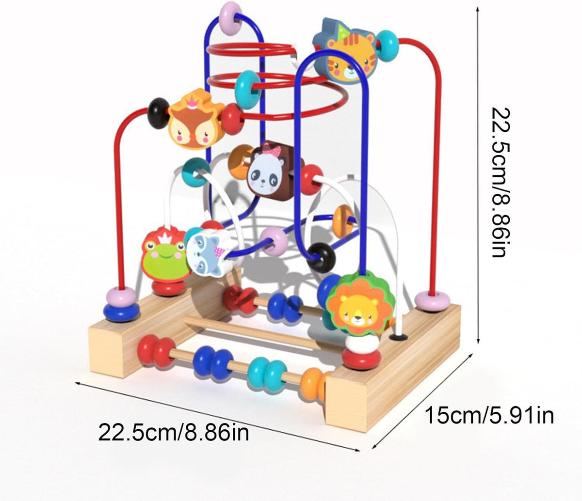 Bead Roller Coaster Wooden Bead Maze Roller Coaster Educational Circle Toy