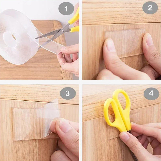 2-Meters Double Sided Transparent Tape - Strong Adhesive for Crafting, DIY, and Home Use