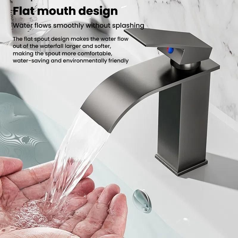 Waterfall Wash Basin Faucet S High Silver Plating