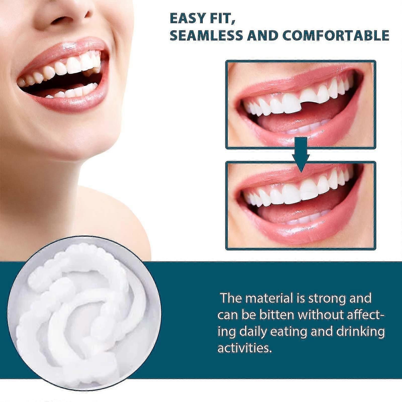 Adjustable Snap-on Dentures, Veneers Denture Braces Plus Denture Cases, Temporary Fillings Braces Interdental Fillings Straightening Dentures Kit zxin