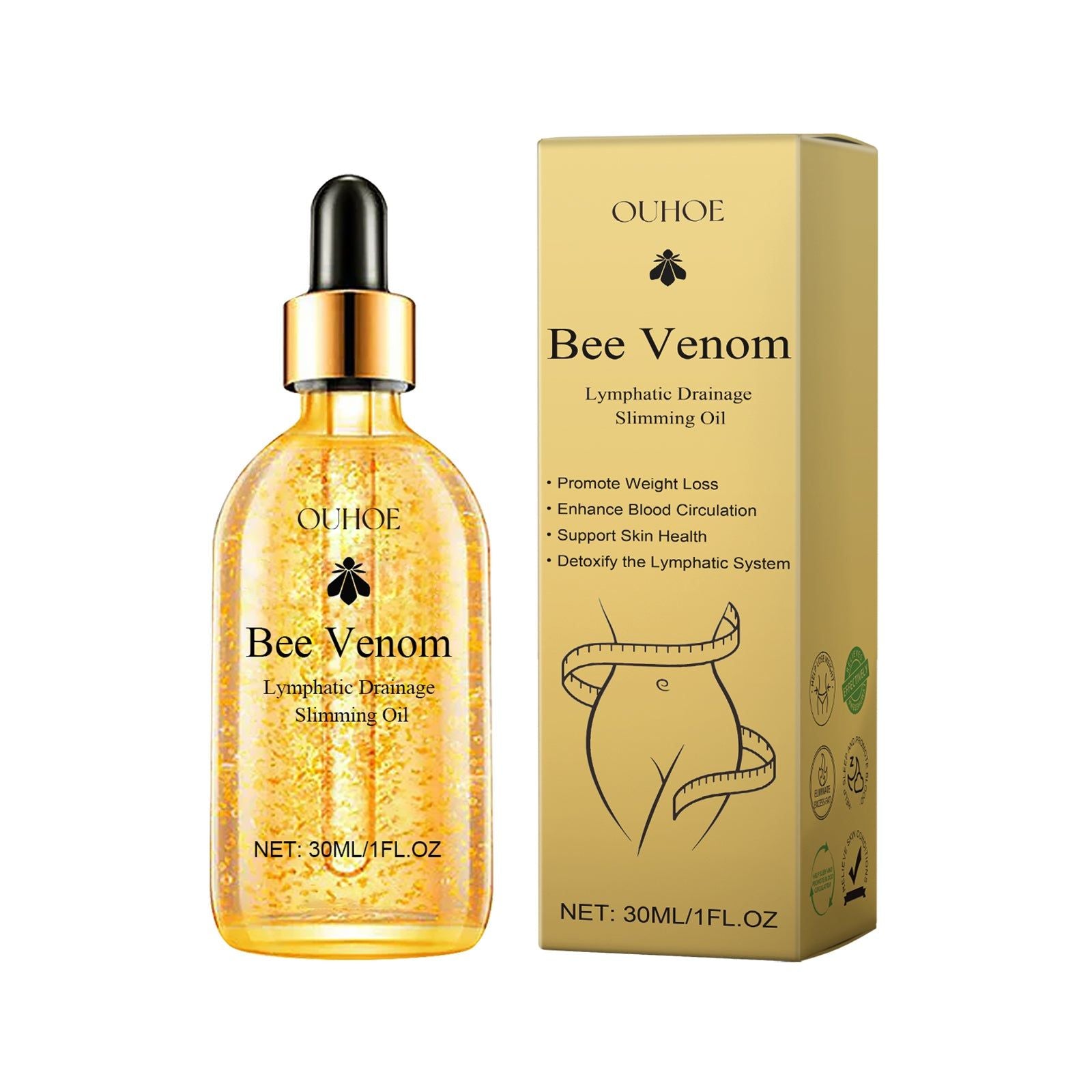 Beesvenom Body Oil for Slimming and Shaping, Firming, Anti-Cellulite, Natural Body Sculpting ,30ml