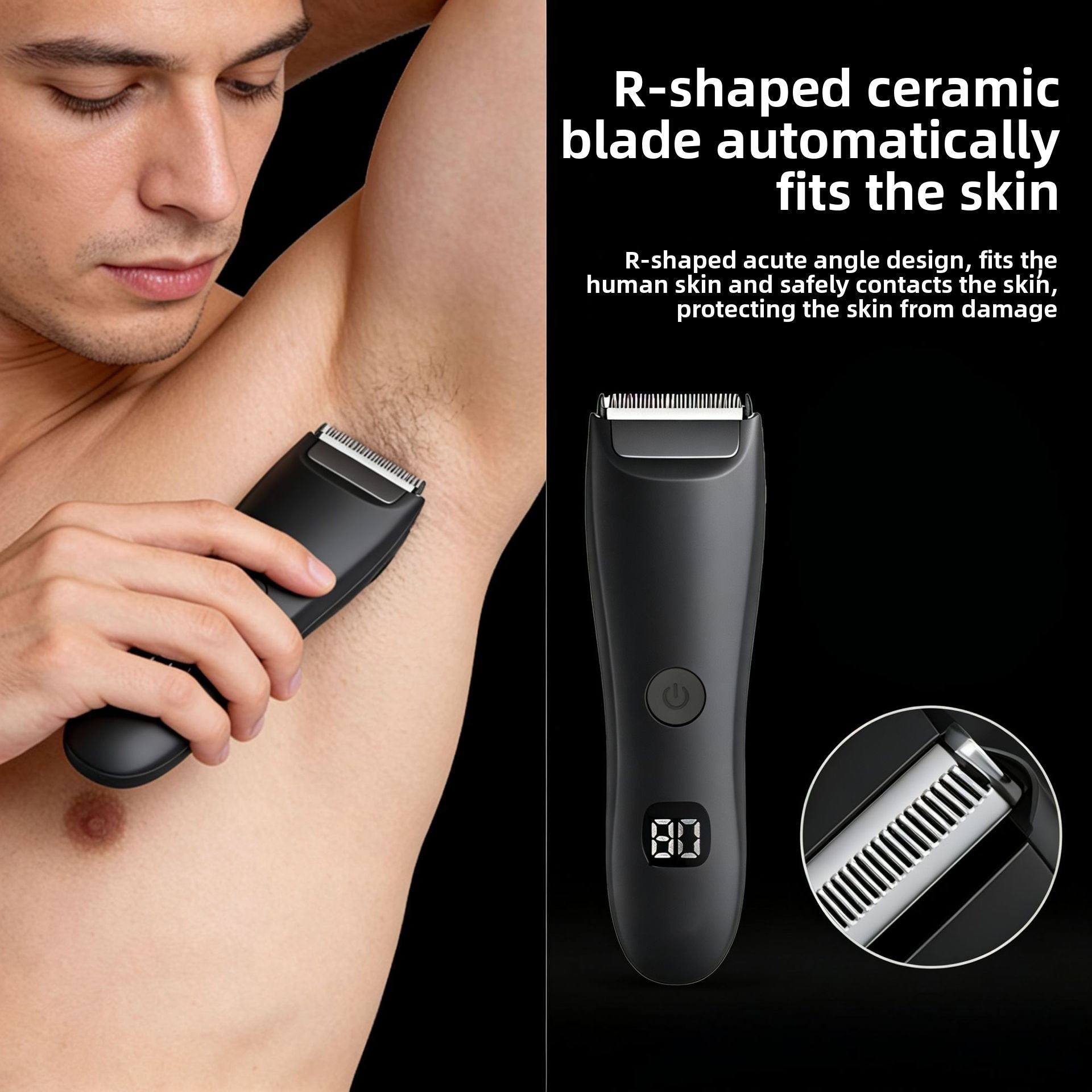 Waterproof Hair Clipper with 2 Combs