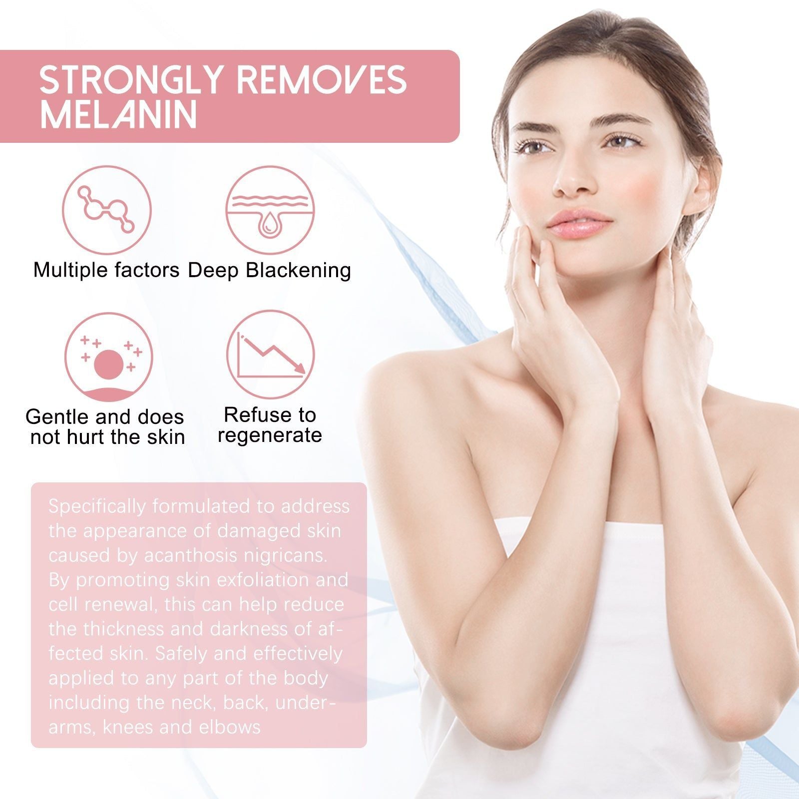 Brightening Body Cream Fades Acanthosis Nigricans Moisturizes Skin ,50g