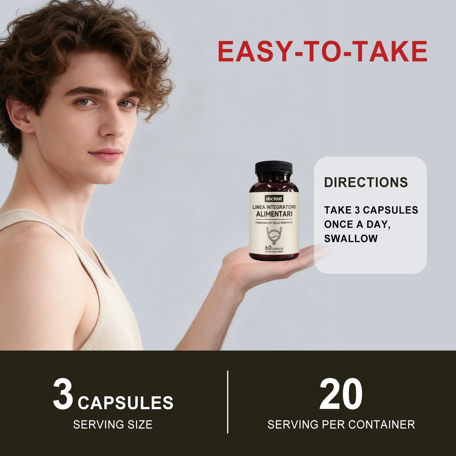 Boost Your Body Care, Support Vitality with Herbal Male Capsules, Prostate Health ,60capsules