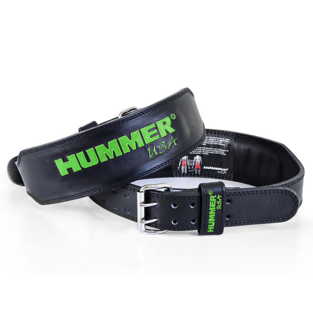 HMR USA Fitness 1993-01 Leather Belt Blk/Green (L)
