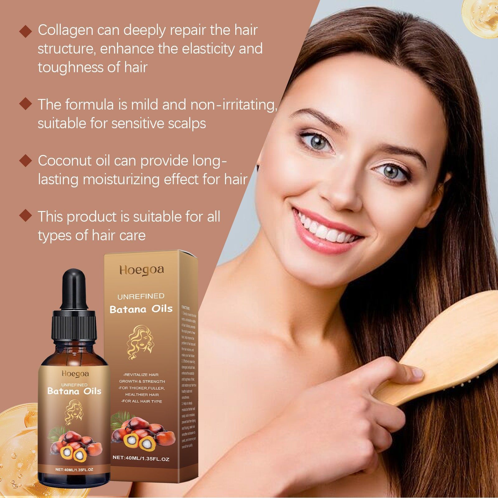 Batana Hair Care Oil, Hair Protection Oil for Strong, Shiny, Healthy Hair ,40ml