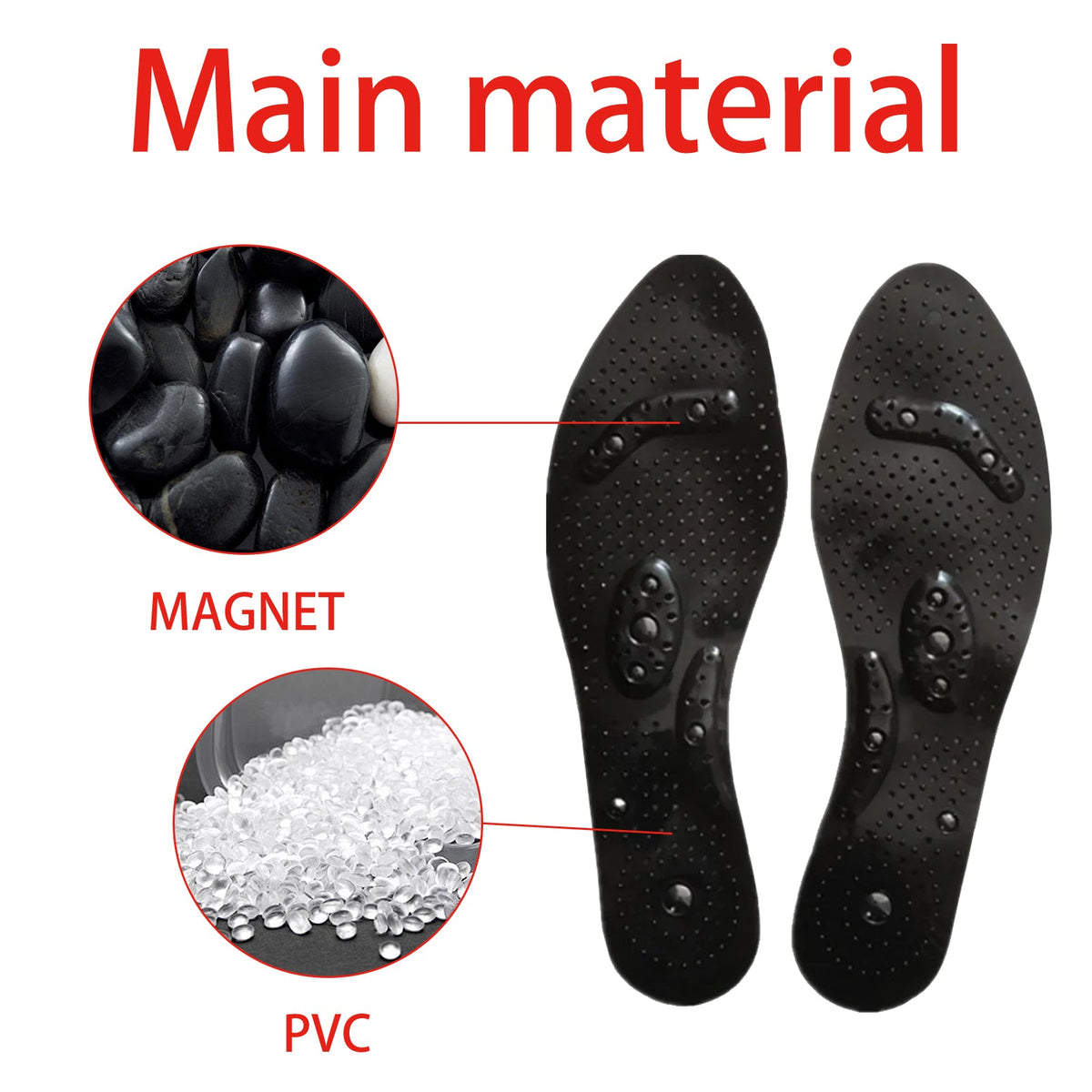 Revitalize Your Body with Tourmaline Acupressure Insoles, Boost Circulation, Relieve Swelling ,1pair