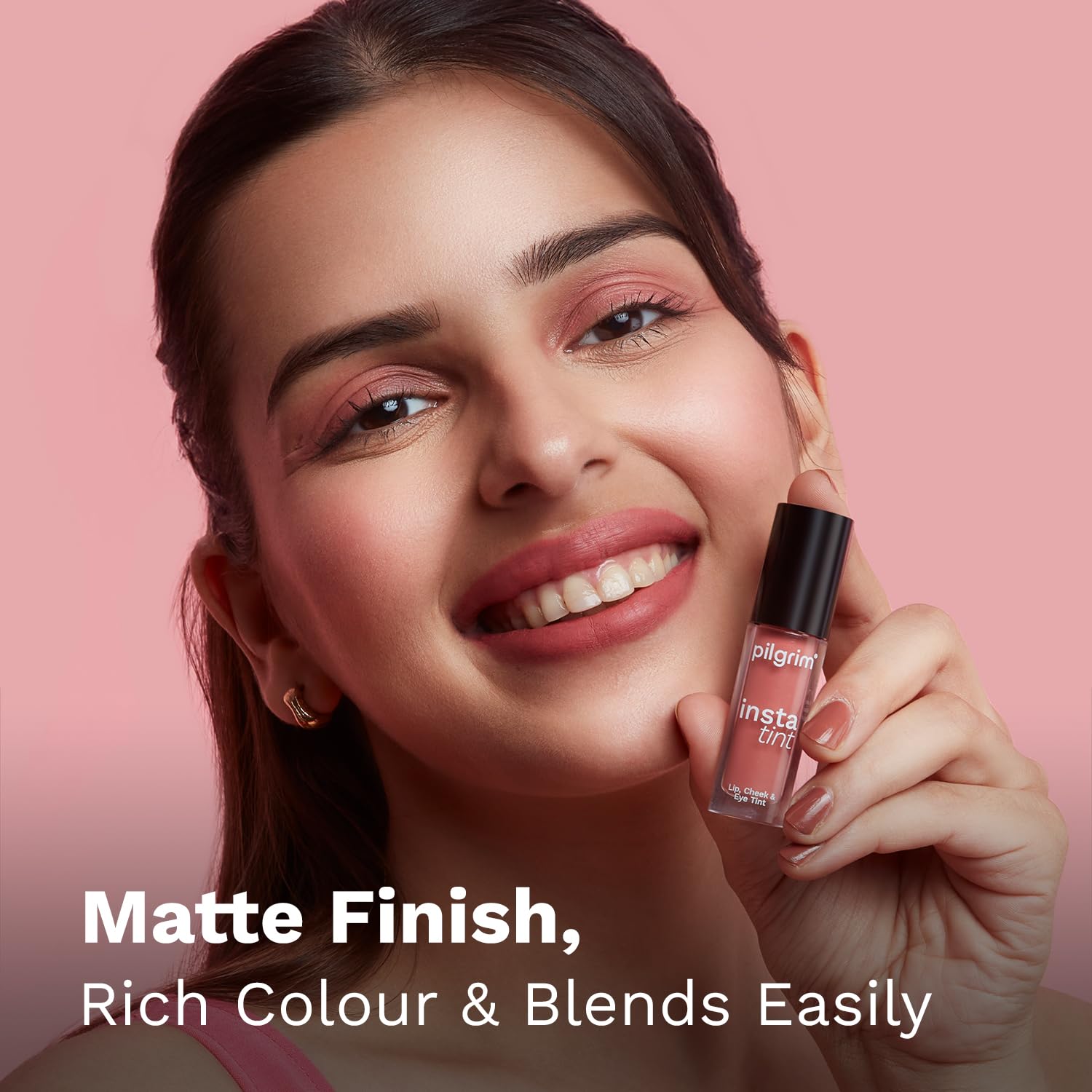 Pilgrim 3 In 1 Lip-Cheek And Eye Tint Cream- Blends Easily 2.5Gm (Pink Filter-01)