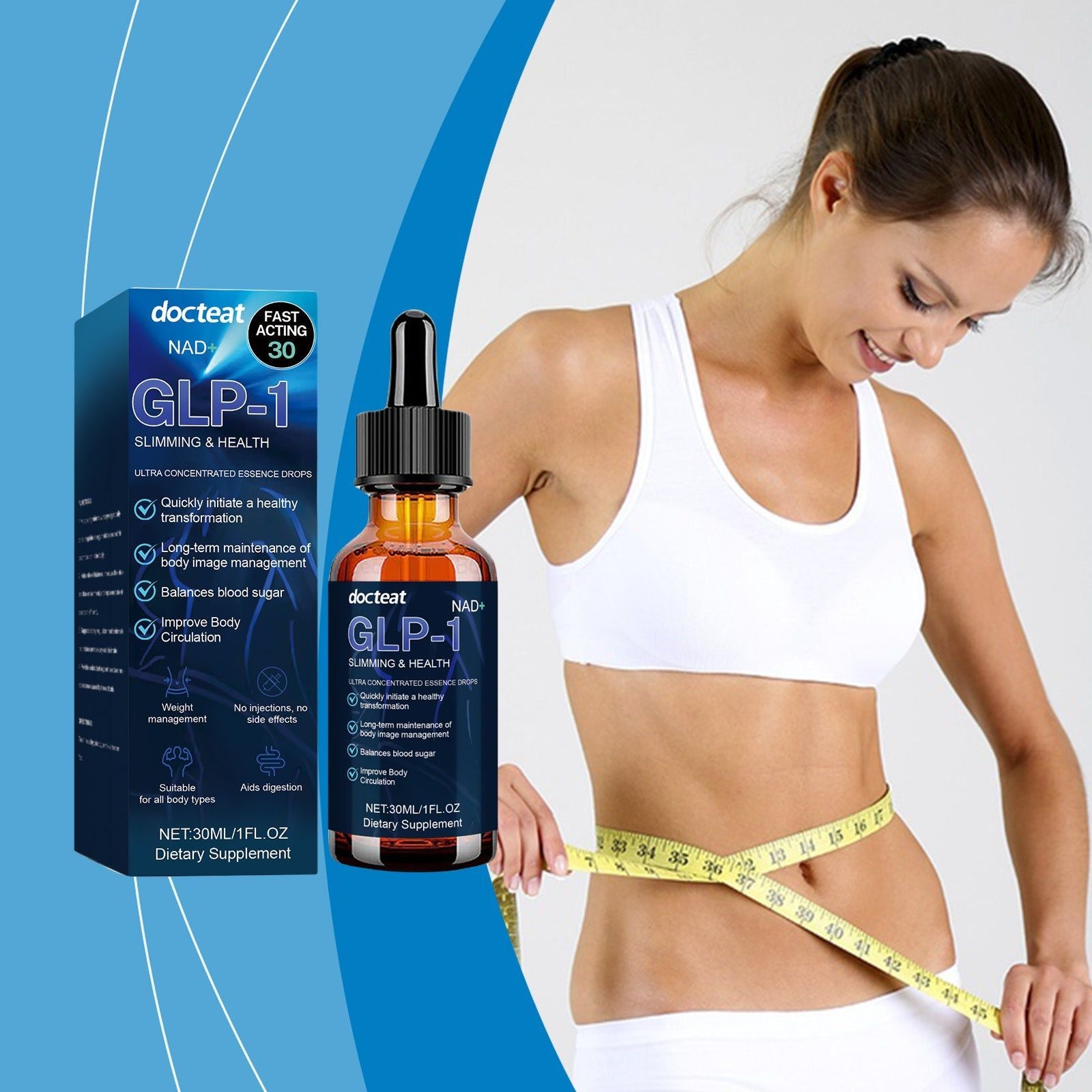 Boost Energy and Digestive Health with GLP-1 Moringa Leaf Drops, Body Care, Metabolism Support ,30ml