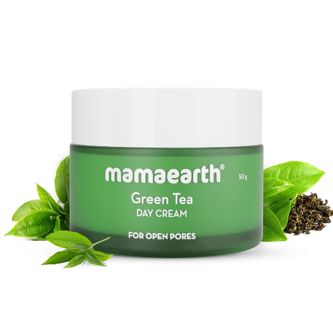 كريم النهار Mamaearth Green Tea مع الشاي الأخضر والكولاجين للمسام المفتوحة 50 جم