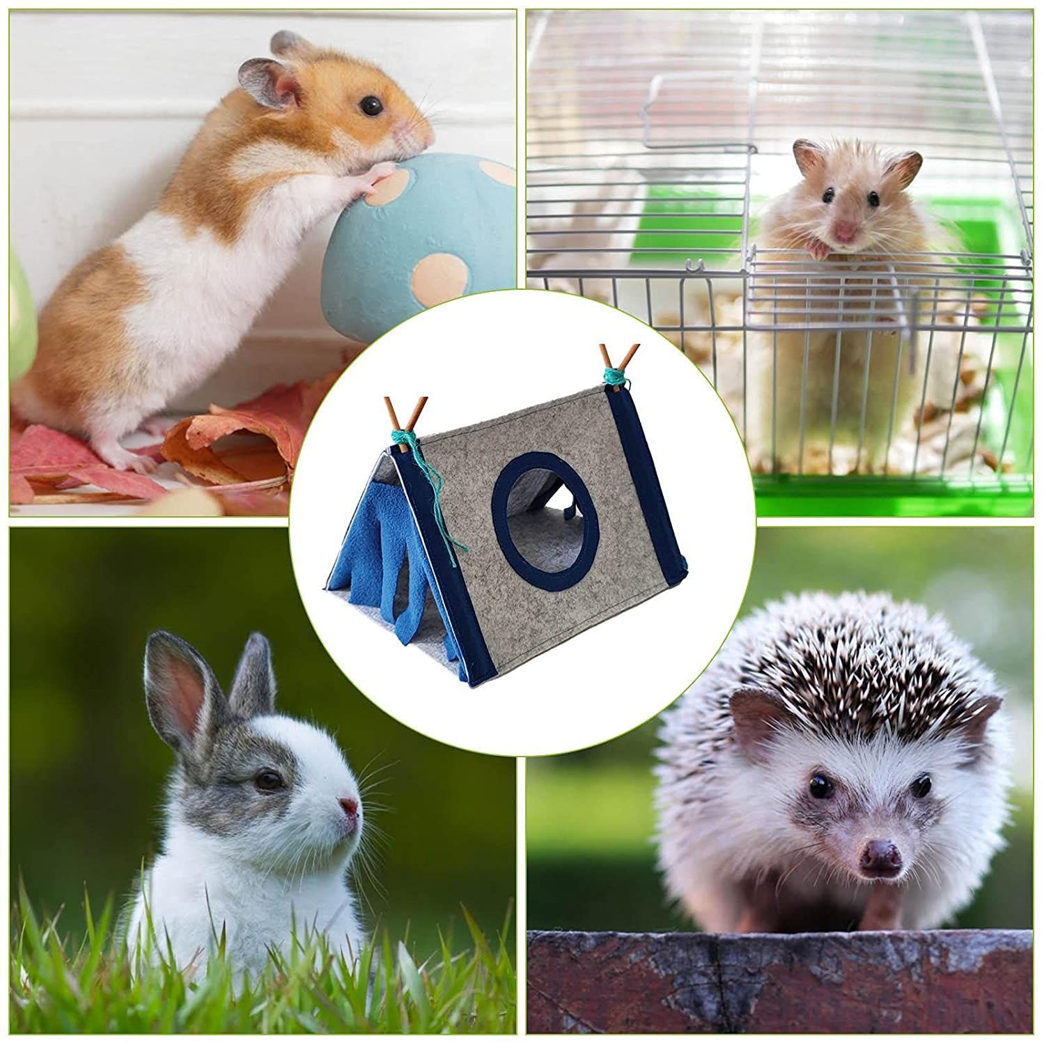 Small Pet Nest Rabbit Felt Tent Hamster Hideout House Guinea Pig Cage Chinchillas Bed Animal Tunnel