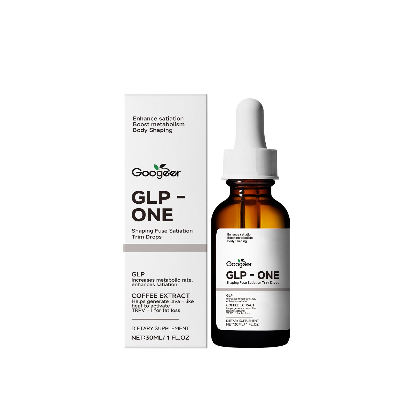 Body Care Drops for Shaping, Natural Green Tea & Coffee Extract, Easy to Use, Portable, Personal Care ,30ml