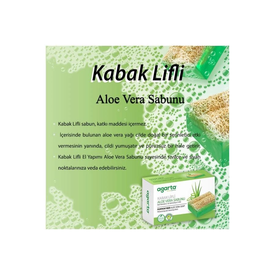 Handmade Aloe Vera Soap With Natural Pumpkin Fiber Purifying Effect 125 gr