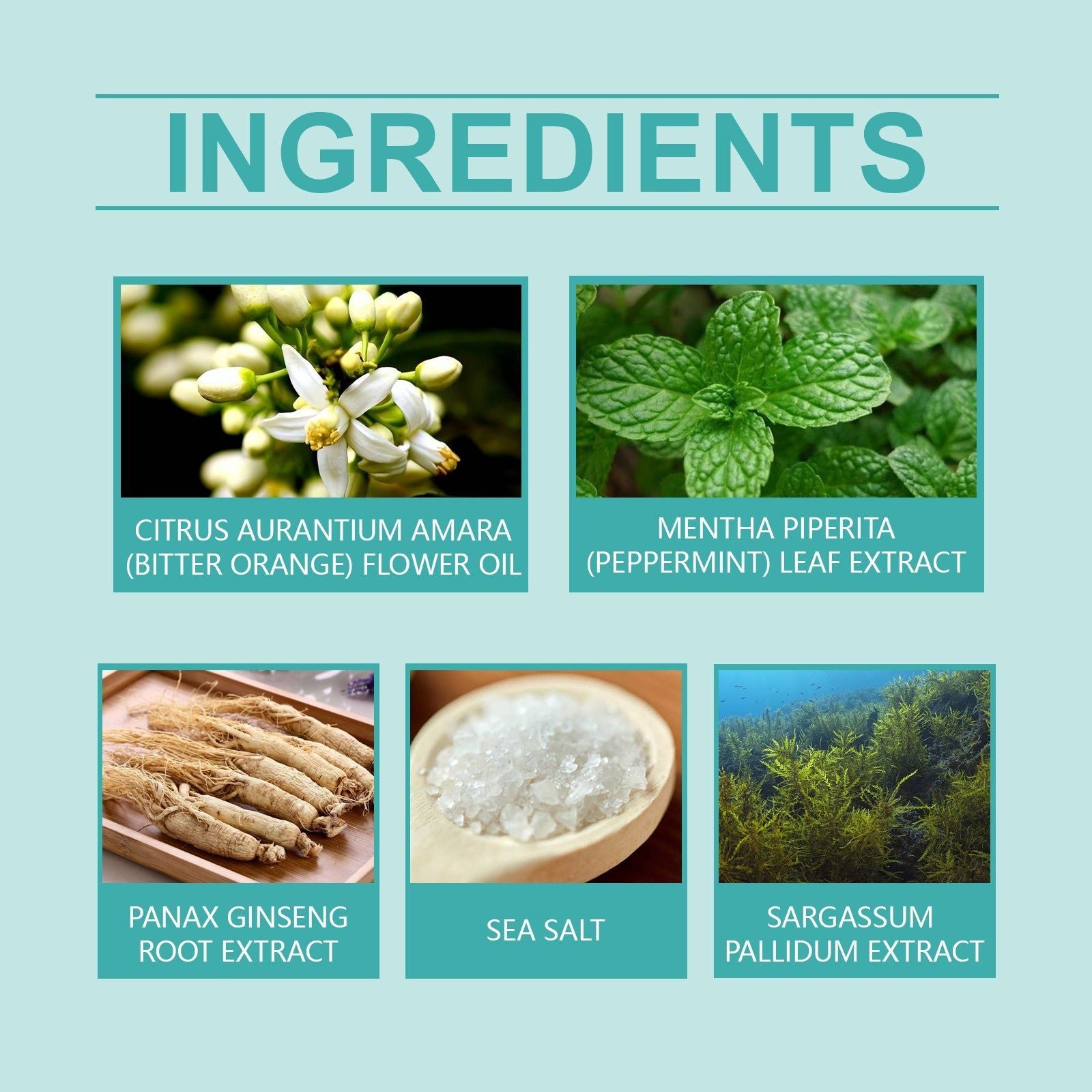 Bath Sea Salt, Body Cleansing, Moisturizing, Ginseng & Peppermint, Refreshing Skin ,120g