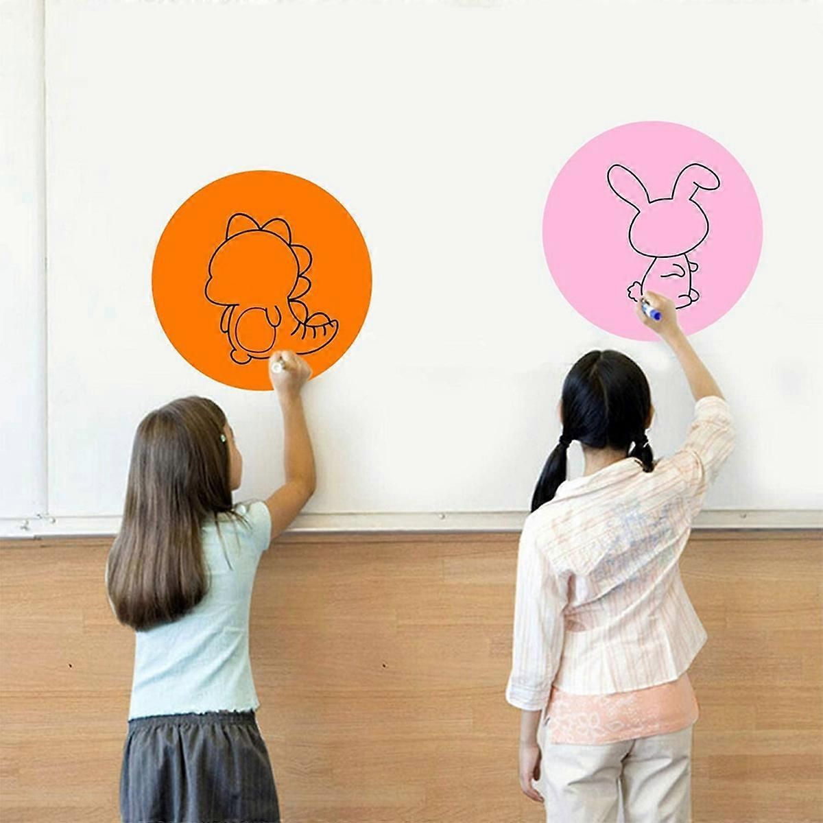 12Pcs Dry Erase Vinyl Circle Stickers Set for Classroom Desks