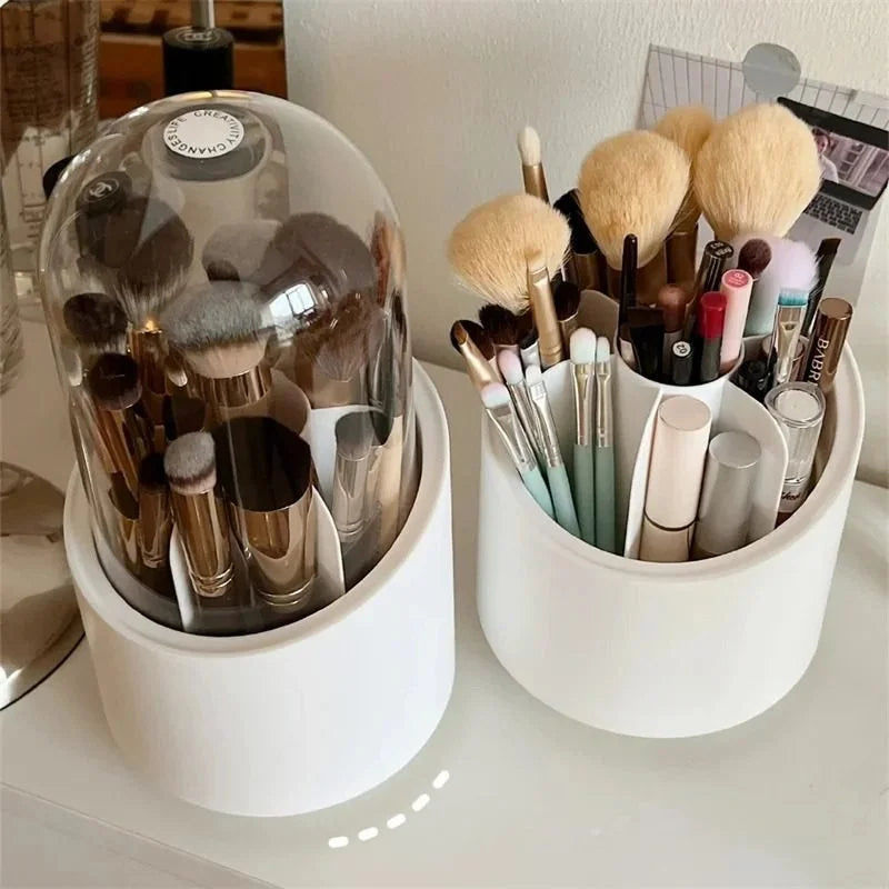 Rotating Makeup Brush Holder with Lid