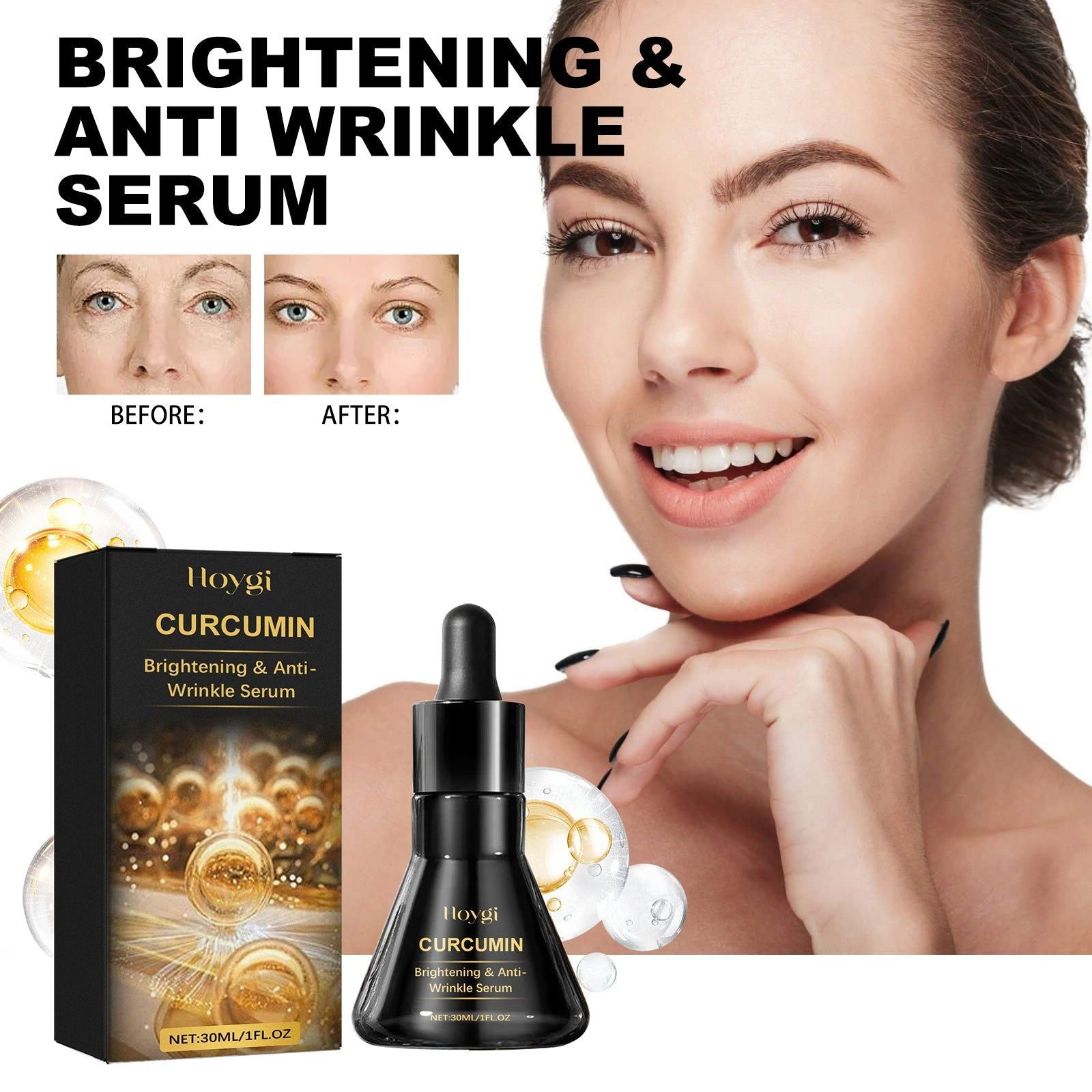 Brightening Anti Aging Serum Reduce Fine Lines Dark Spots Hydrating Firming Glowing Skin ,30ml