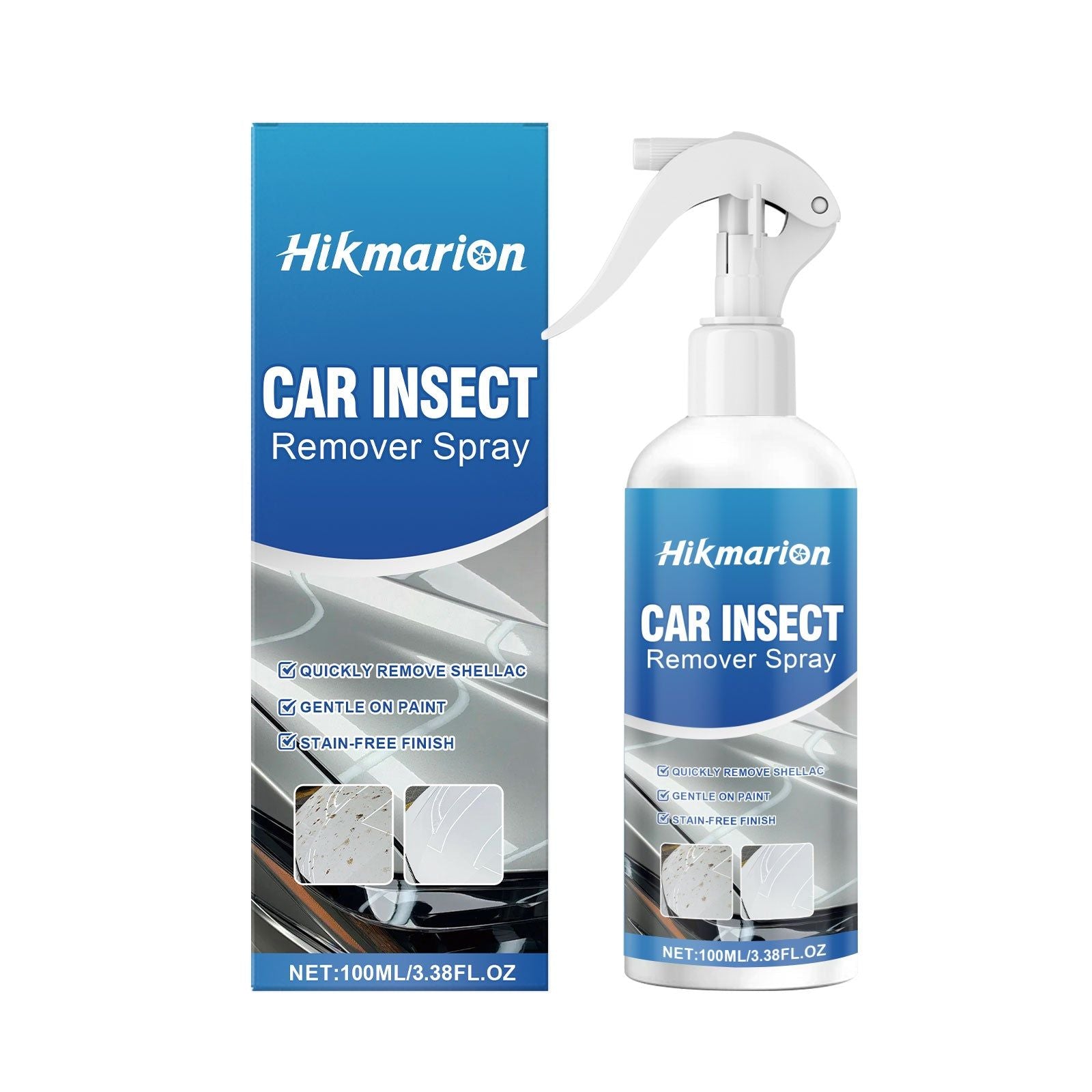 Car Cleaning Insect Repellent Spray, Fast Stain Removal, Surface Shine ,100ml