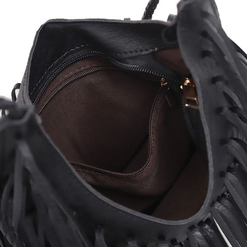 Vintage Fringe Hobo Bags Faux Leather Crossbody Bag with Long Tassels for Women