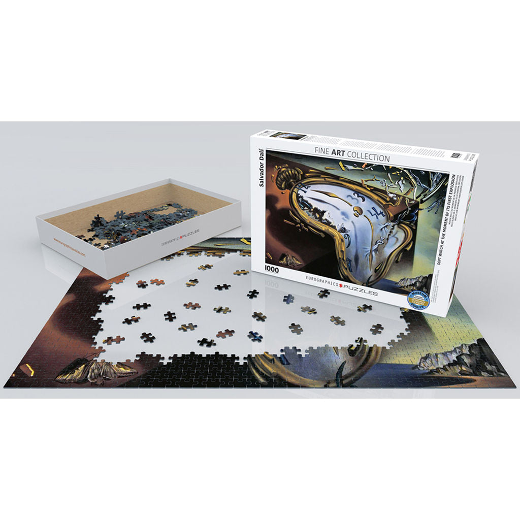 Soft Watch At Moment Of First Explosion By Salvador Dali 1000 Pieces Puzzle