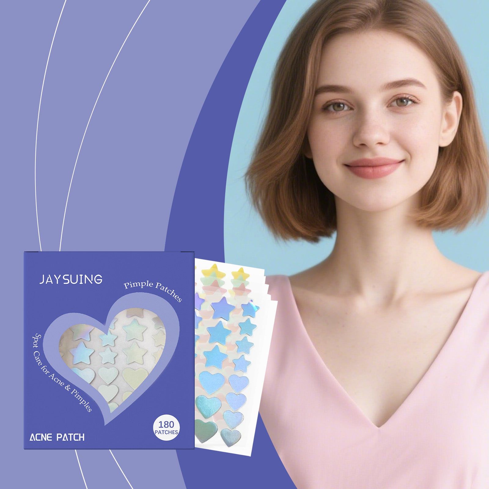 Colorful Acne Patch for Clear Skin, Blackhead Removal, Pimple Care, Daily Use ,180pcs