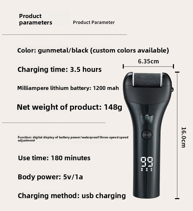 USB Rechargeable Electric Foot Callus Remover Home White