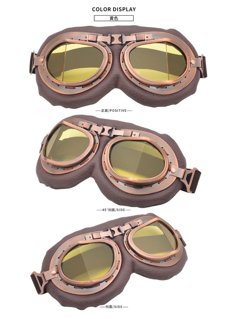 Retro Motorcycle Goggles Vintage Helmet Sunglasses Hiking Ski Eyewear