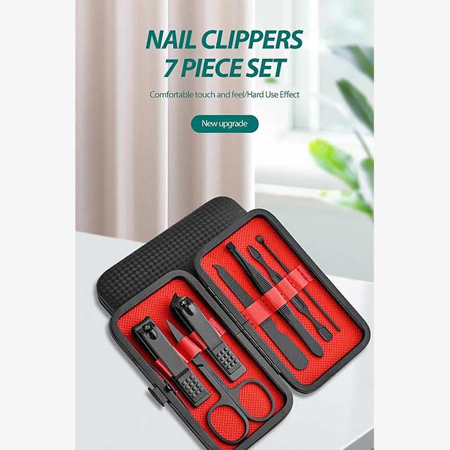 7-Piece Manicure Tool Set for Unisex - Professional Nail Care Kit for Home & Travel
