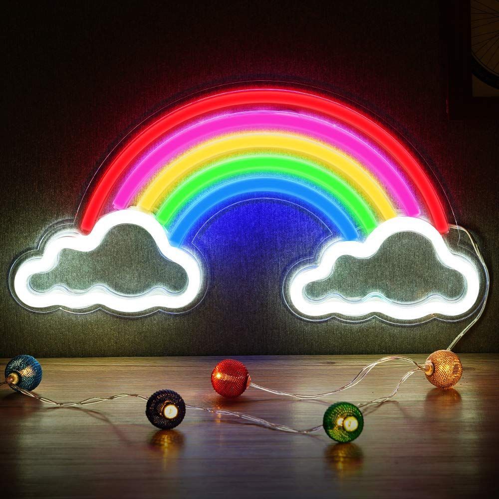 Rainbow Neon Light Festival Art Neon Sign LED Wall Night Light Decor