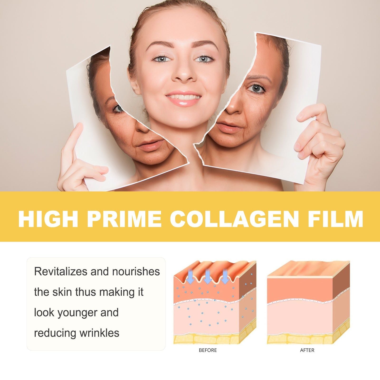 Collagen Cheek Patches, Firming Skin, Reduce Fine Lines, Hydrate & Rejuvenate ,10pieces