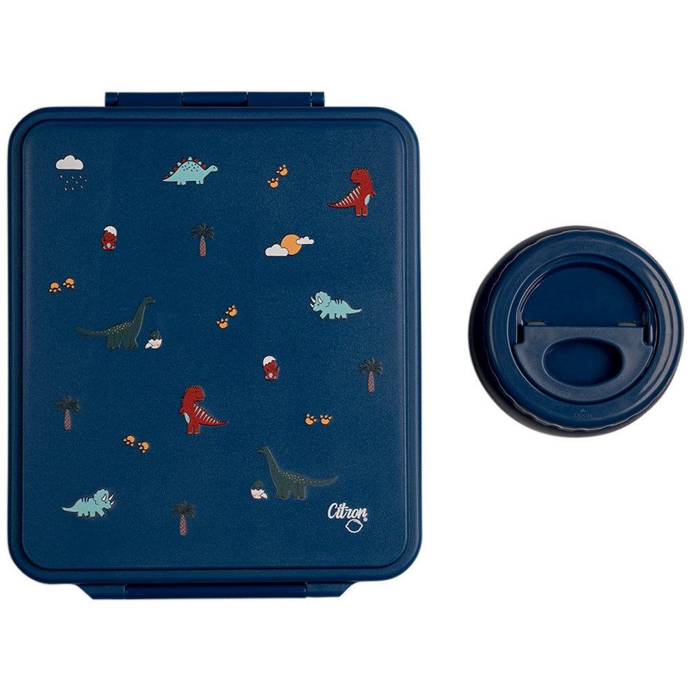 Citron Grand Lunchbox with Insulated Food Jar – Blue Dino