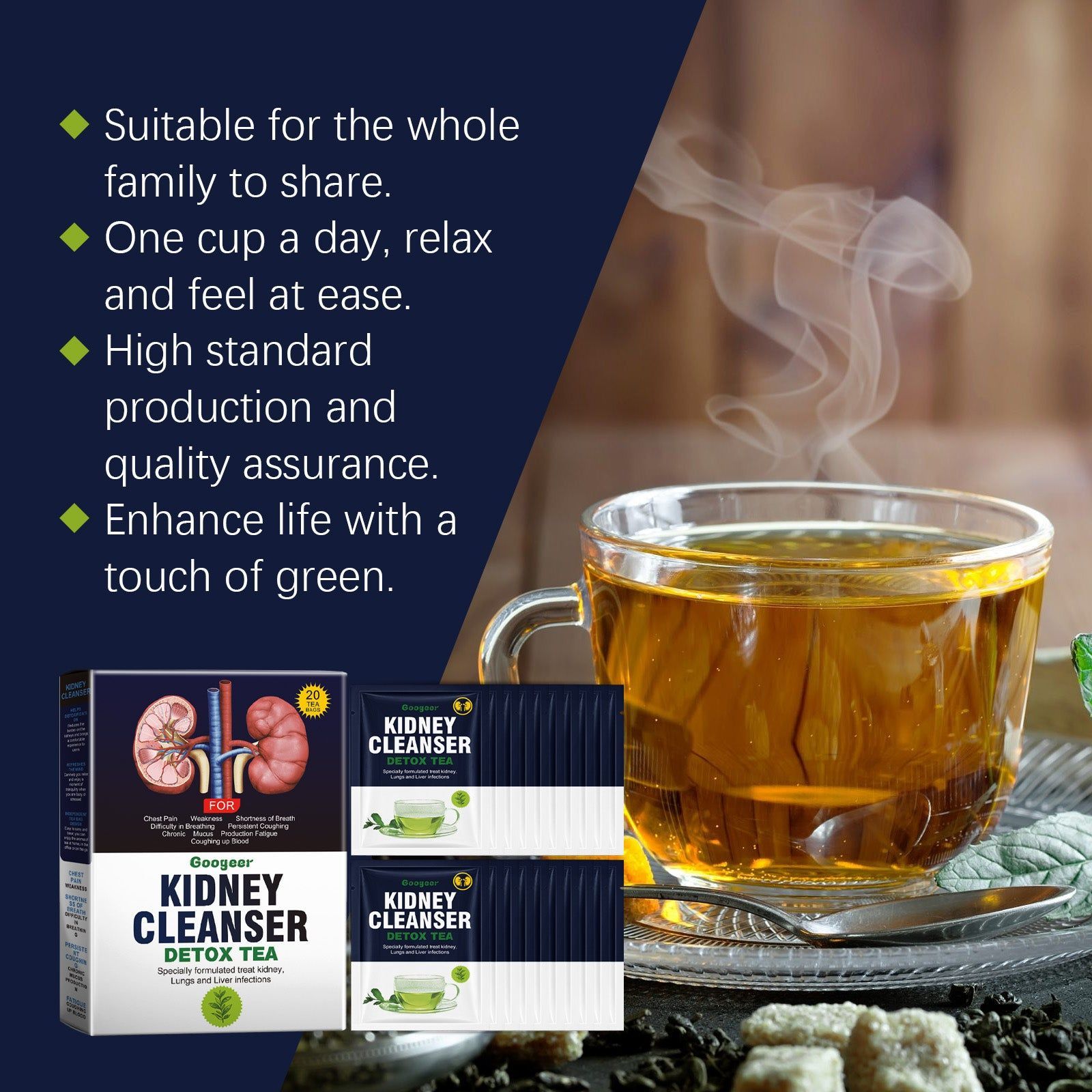 Kidney Detox Tea, Natural Body Care, Cleansing & Refreshing Detox Tea ,20 tea bags