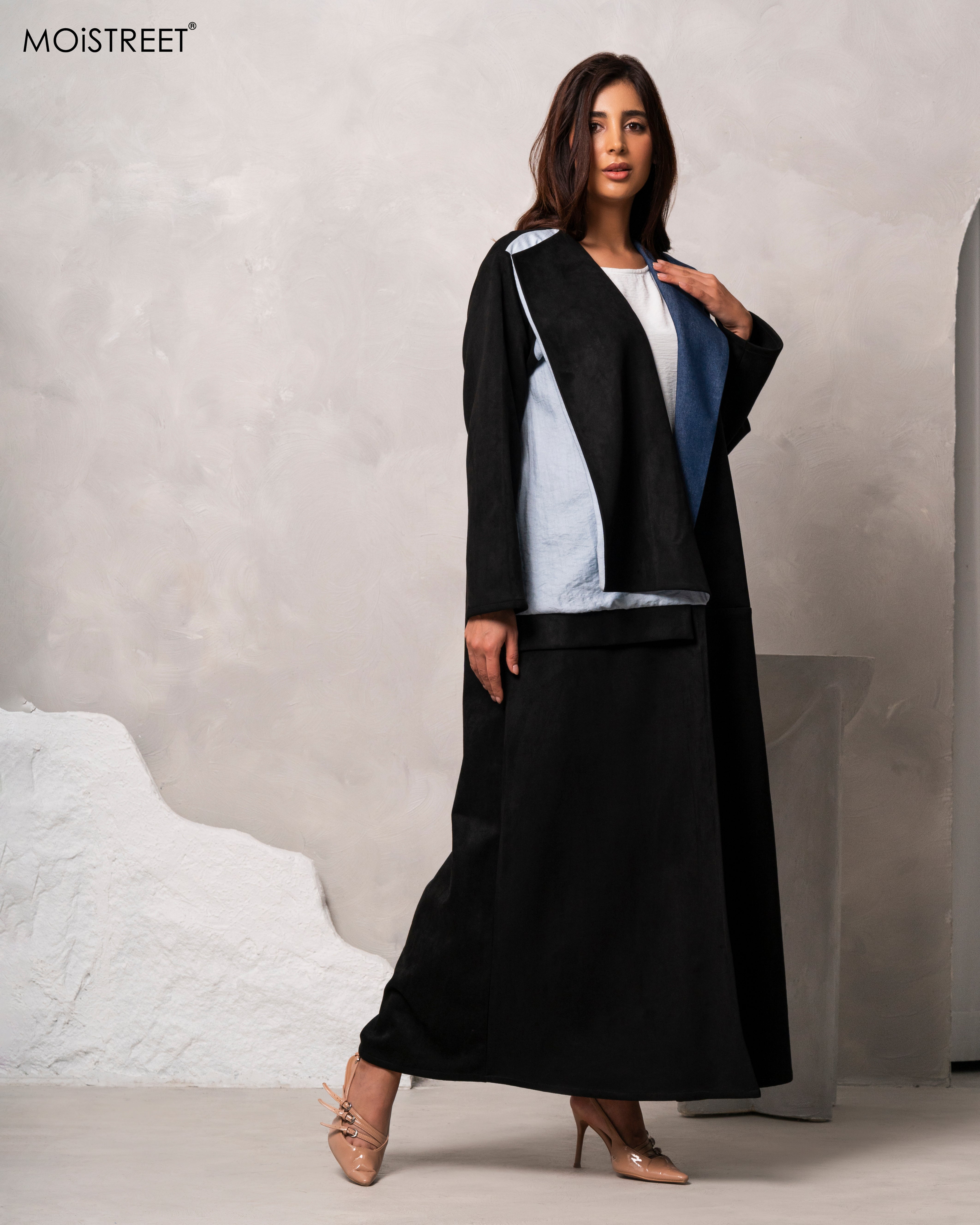 MOiSTREET Handmade Suede Shamua Abaya
