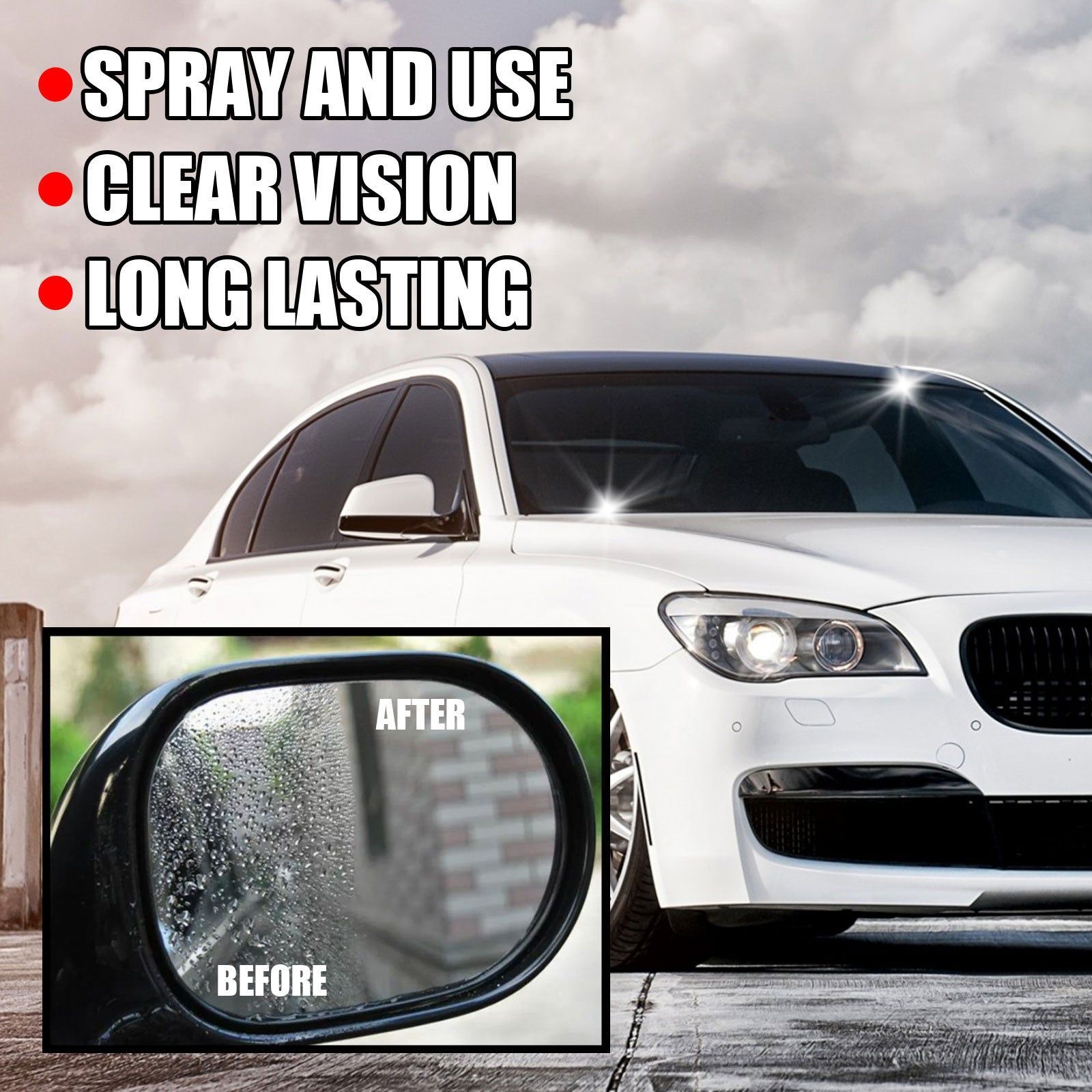 Boost Visibility with Car Windshield Repellent, Water-Repelling, Anti-Fog, Long-Lasting ,30ml