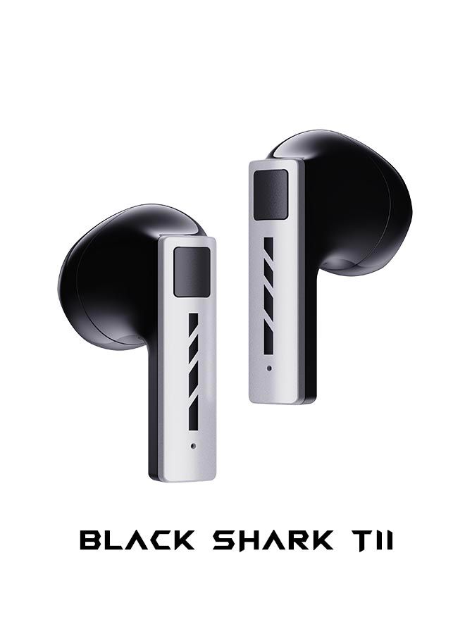 Black Shark T11 مع وضع زمن انتقال منخفض، بلوتوث 5.3، تأثير إضاءة RGB، عمر بطارية 30 ساعة وتقنية ENC لتقليل ضوضاء المكالمات - رمادي