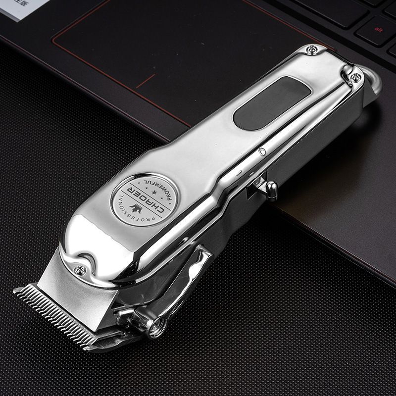 Silver Electric Hair Clipper Rechargeable LCD Hair Trimmer Kit